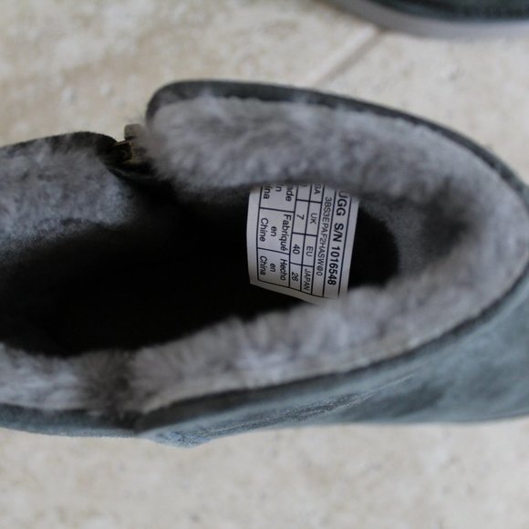 NEW UGG ABREE MINI GRAY SUEDE WATER RESISTANT BOOT - Picture 5 of 9